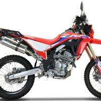 GPR exhaust compatible with  Honda Crf 300 L - Rally 2021-2024, Dual Inox, Homologated legal slip-on exhaust including removable db killer, link pipe and catalyst 