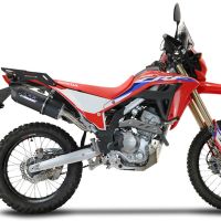 GPR exhaust compatible with  Honda Crf 300 L - Rally 2021-2024, Furore Evo4 Nero, Homologated legal slip-on exhaust including removable db killer, link pipe and catalyst 