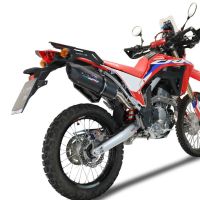 GPR exhaust compatible with  Honda Crf 300 L - Rally 2021-2024, Furore Evo4 Nero, Homologated legal slip-on exhaust including removable db killer, link pipe and catalyst 