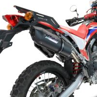 GPR exhaust compatible with  Honda Crf 300 L - Rally 2021-2024, Furore Evo4 Nero, Homologated legal slip-on exhaust including removable db killer, link pipe and catalyst 