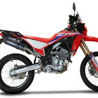 GPR exhaust compatible with  Honda Crf 300 L - Rally 2021-2024, Furore Poppy, Slip-on exhaust legal for UK and non-EU markets including link pipe and removable db killer 