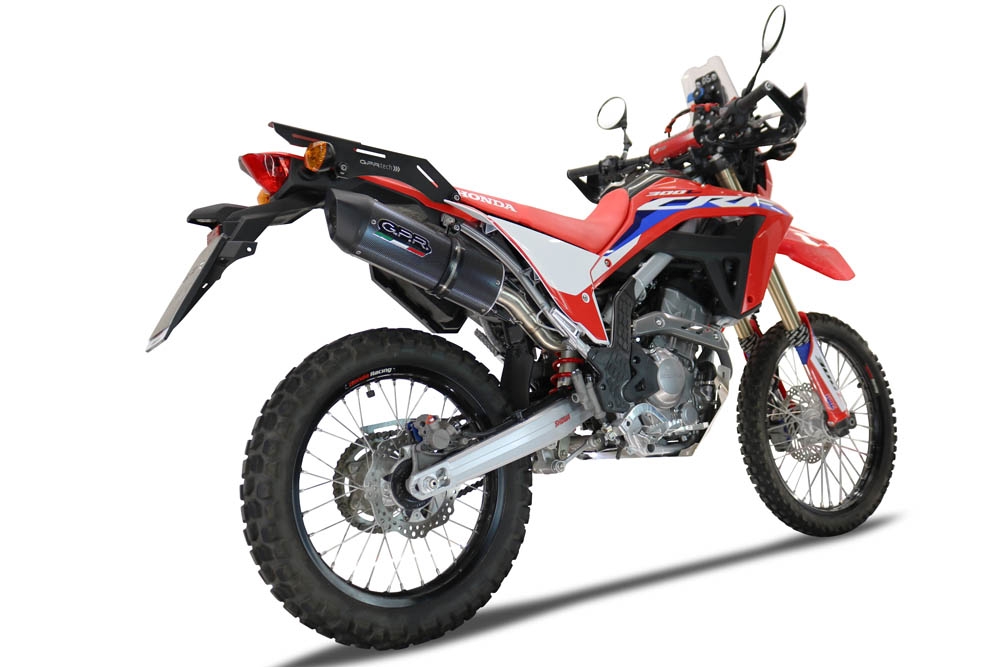 GPR exhaust compatible with  Honda Crf 300 L - Rally 2021-2024, Furore Poppy, Slip-on exhaust legal for UK and non-EU markets including link pipe and removable db killer 