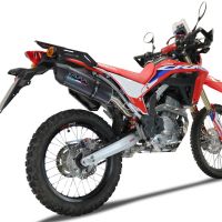 GPR exhaust compatible with  Honda Crf 300 L - Rally 2021-2024, Furore Poppy, Slip-on exhaust legal for UK and non-EU markets including link pipe and removable db killer 