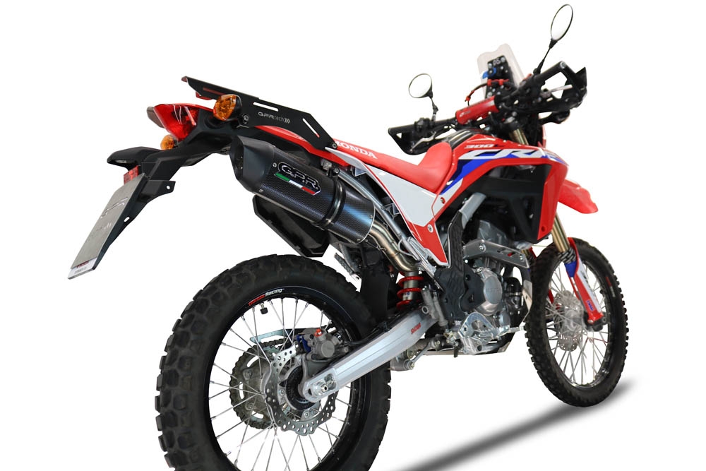 GPR exhaust compatible with  Honda Crf 300 L - Rally 2021-2024, Furore Poppy, Slip-on exhaust legal for UK and non-EU markets including link pipe and removable db killer 