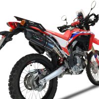 GPR exhaust compatible with  Honda Crf 300 L - Rally 2021-2024, Furore Poppy, Slip-on exhaust legal for UK and non-EU markets including link pipe and removable db killer 