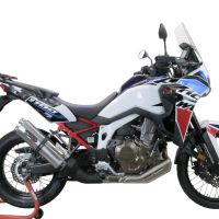 GPR exhaust compatible with  Honda Crf 1100 L Africa Twin Adventure Sport 2020-2024, Dual Inox, Homologated legal slip-on exhaust including removable db killer and link pipe 