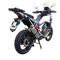 GPR exhaust compatible with  Honda Crf 1100 L Africa Twin Adventure Sport 2020-2024, Dual Inox, Homologated legal slip-on exhaust including removable db killer and link pipe 