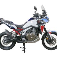 GPR exhaust compatible with  Honda Crf 1100 L Africa Twin 2020-2024, Dual Poppy, Homologated legal slip-on exhaust including removable db killer and link pipe 