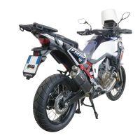 GPR exhaust compatible with  Honda Crf 1100 L Africa Twin 2020-2024, Dual Poppy, Homologated legal slip-on exhaust including removable db killer and link pipe 