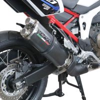 GPR exhaust compatible with  Honda Crf 1100 L Africa Twin 2020-2024, Dual Poppy, Homologated legal slip-on exhaust including removable db killer and link pipe 