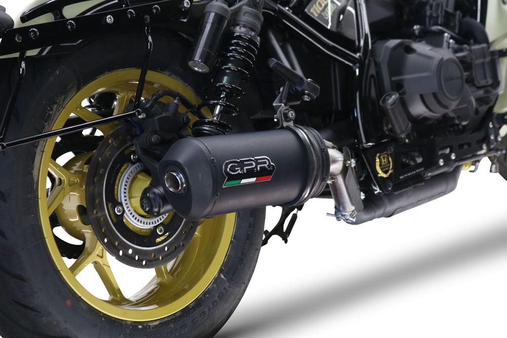 GPR exhaust compatible with  Honda Cmx 1100 Rebel 2021-2024, Ghisa , Homologated legal slip-on exhaust including removable db killer and link pipe 