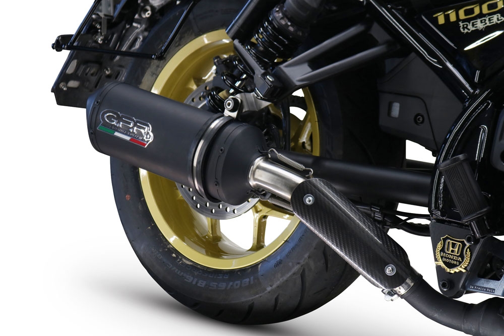 GPR exhaust compatible with  Honda Cmx 1100 Rebel 2021-2024, Ghisa , Homologated legal slip-on exhaust including removable db killer and link pipe 