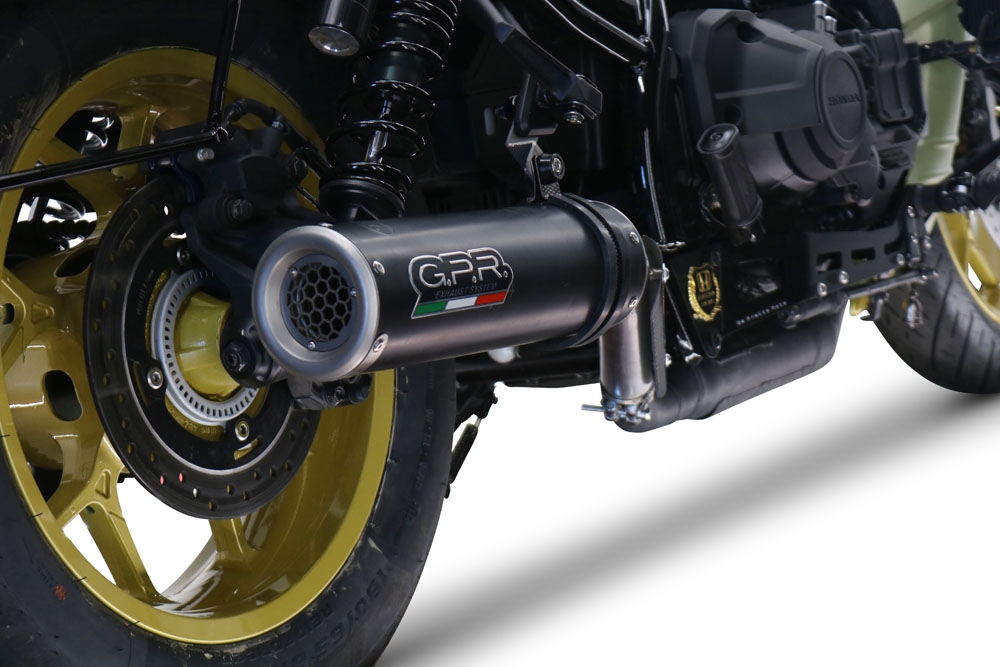 GPR exhaust compatible with  Honda Cmx 1100 Rebel 2021-2024, M3 Black Titanium, Homologated legal slip-on exhaust including removable db killer and link pipe 