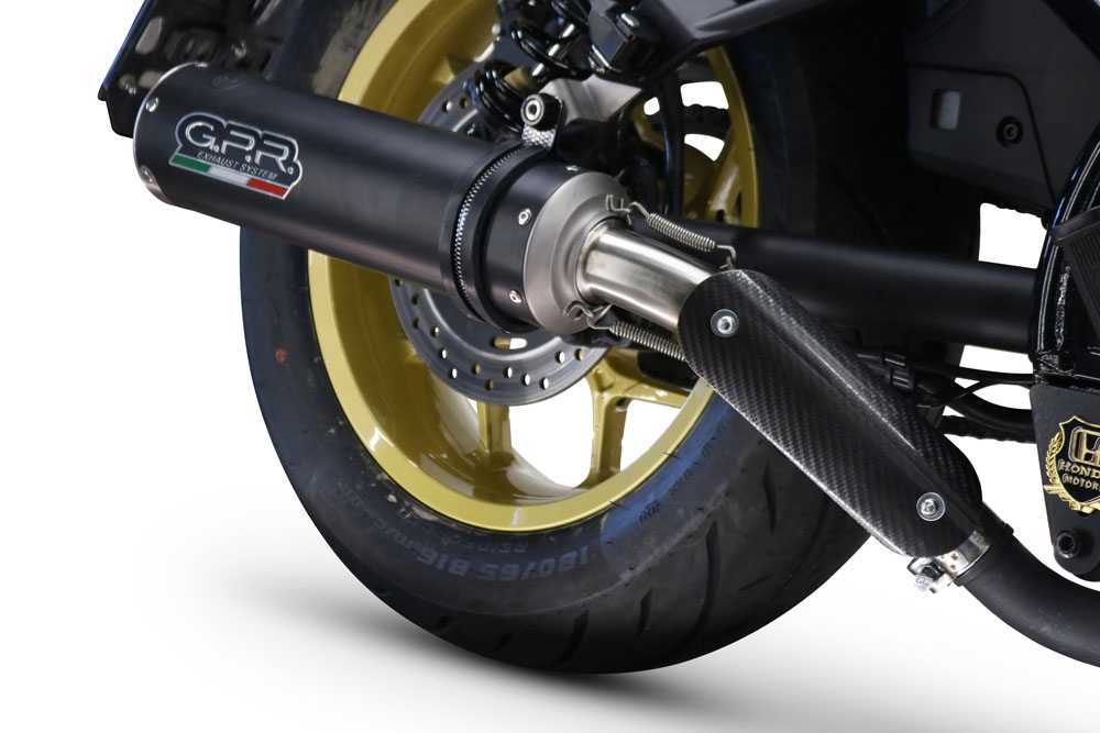 GPR exhaust compatible with  Honda Cmx 1100 Rebel 2021-2024, M3 Black Titanium, Homologated legal slip-on exhaust including removable db killer and link pipe 