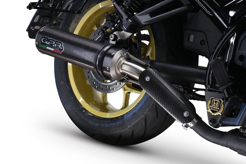 GPR exhaust compatible with  Honda Cmx 1100 Rebel 2021-2024, M3 Poppy , Homologated legal slip-on exhaust including removable db killer and link pipe 