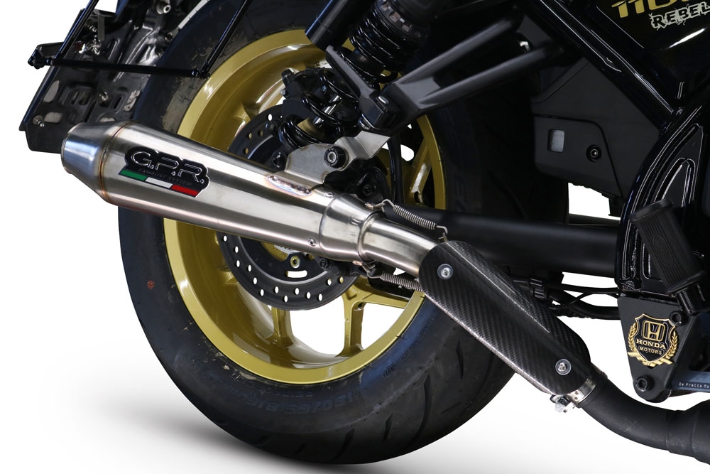 GPR exhaust compatible with  Honda Cmx 1100 Rebel 2021-2024, Ultracone, Homologated legal slip-on exhaust including removable db killer and link pipe 