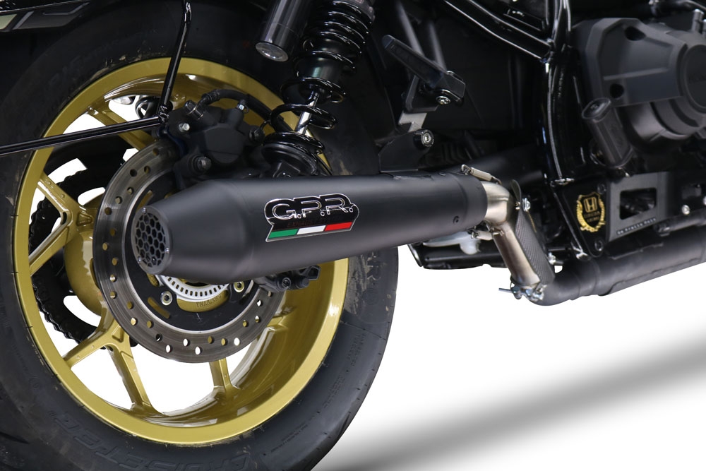 GPR exhaust compatible with  Honda Cmx 1100 Rebel 2021-2024, Ultracone Nero, Homologated legal slip-on exhaust including removable db killer and link pipe 