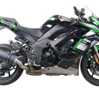 GPR exhaust compatible with  Kawasaki Ninja 1000 Sx 2021-2024, Furore Evo4 Nero, Homologated legal slip-on exhaust including removable db killer and link pipe 