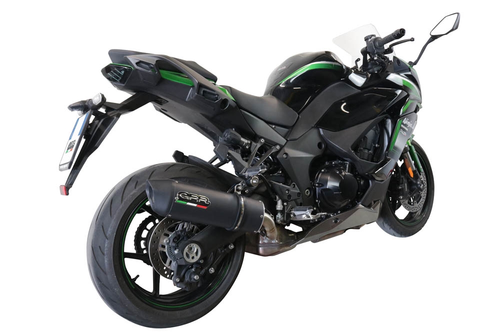 GPR exhaust compatible with  Kawasaki Ninja 1000 Sx 2021-2024, Furore Evo4 Nero, Homologated legal slip-on exhaust including removable db killer and link pipe 