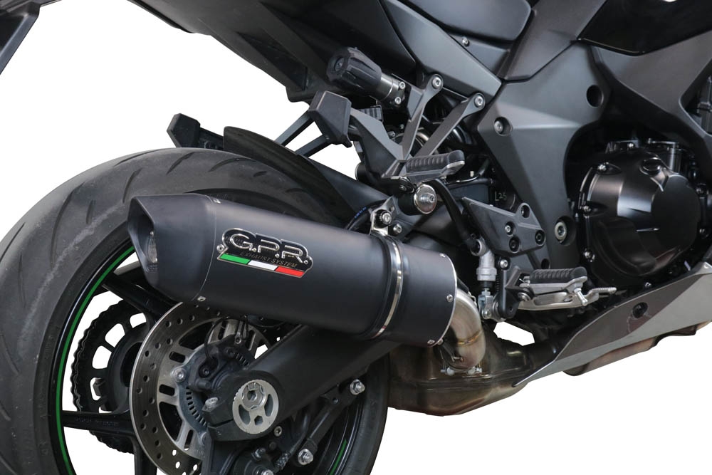 GPR exhaust compatible with  Kawasaki Ninja 1000 Sx 2021-2024, Furore Evo4 Nero, Homologated legal slip-on exhaust including removable db killer and link pipe 