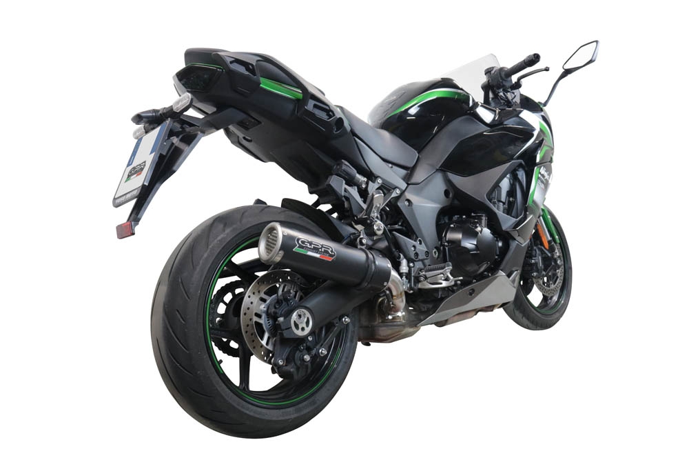 GPR exhaust compatible with  Kawasaki Ninja 1000 Sx 2020-2020, M3 Black Titanium, Homologated legal slip-on exhaust including removable db killer and link pipe 