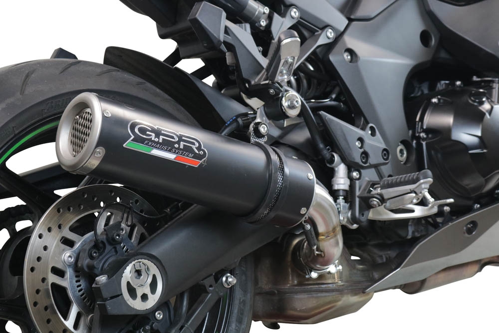 GPR exhaust compatible with  Kawasaki Ninja 1000 Sx 2020-2020, M3 Black Titanium, Homologated legal slip-on exhaust including removable db killer and link pipe 