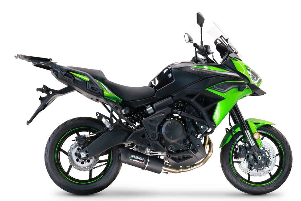 GPR exhaust compatible with  Kawasaki Versys 650 2015-2016, Furore Nero, Homologated legal full system exhaust, including removable db killer and catalyst 