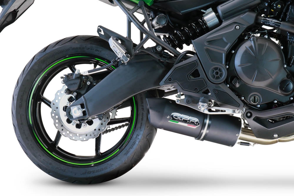 GPR exhaust compatible with  Kawasaki Versys 650 2015-2016, Furore Nero, Homologated legal full system exhaust, including removable db killer and catalyst 