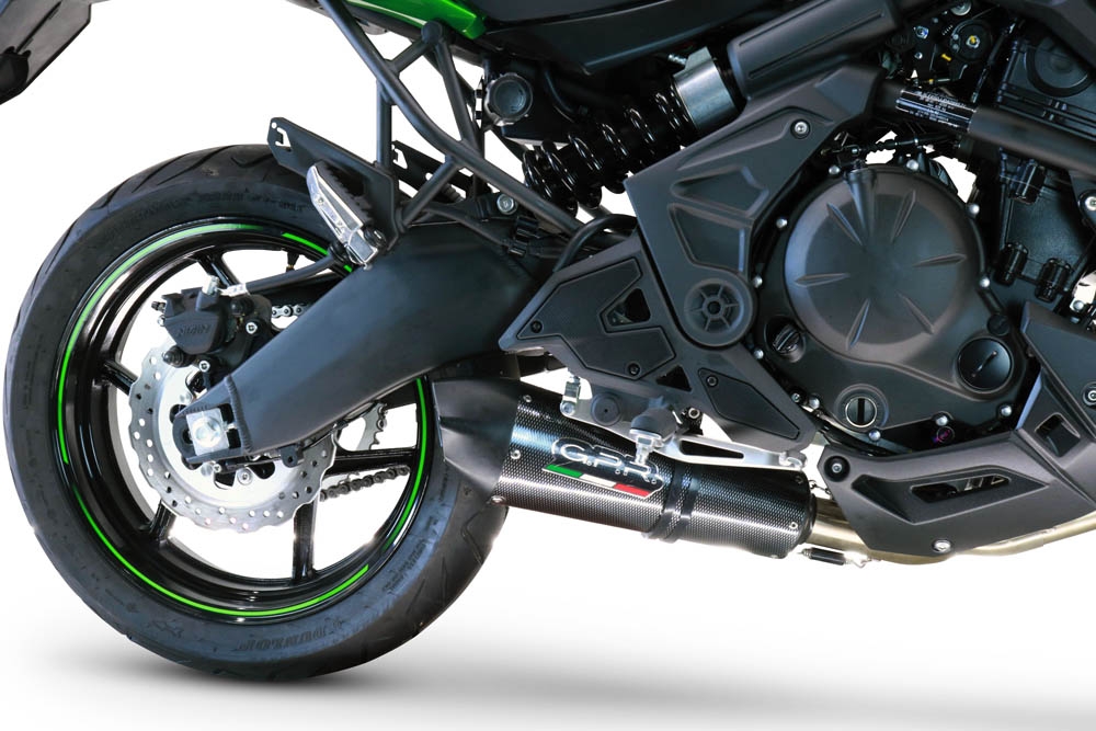 GPR exhaust compatible with  Kawasaki Versys 650 2023-2024, GP Evo4 Poppy, Homologated silencer for noise including full line,db killer and catalyst compliant for inspection 