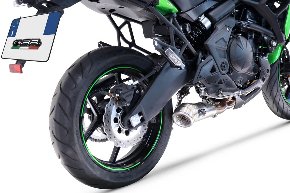 GPR exhaust compatible with  Kawasaki Versys 650 2023-2024, Powercone Evo, Homologated silencer for noise including full line,db killer and catalyst compliant for inspection 