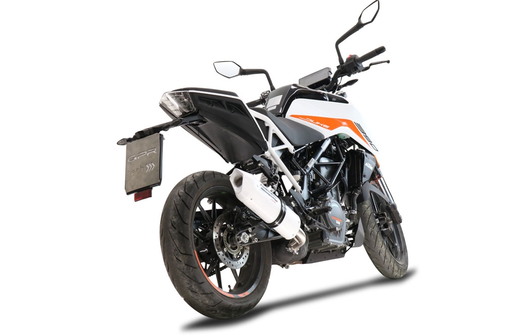 GPR exhaust compatible with  Ktm Duke 125 2021-2023, Albus Evo4, Homologated legal slip-on exhaust including removable db killer and link pipe 