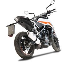 GPR exhaust compatible with  Ktm Duke 125 2021-2023, Albus Evo4, Homologated legal slip-on exhaust including removable db killer and link pipe 