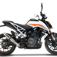 GPR exhaust compatible with  Ktm Duke 125 2021-2023, Deeptone Inox, Homologated legal slip-on exhaust including removable db killer and link pipe 