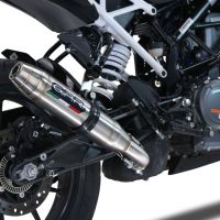 GPR exhaust compatible with  Ktm Duke 125 2021-2023, Deeptone Inox, Homologated legal slip-on exhaust including removable db killer and link pipe 