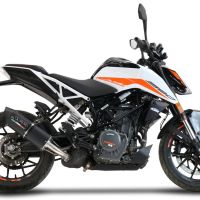 GPR exhaust compatible with  Ktm Duke 125 2021-2023, Furore Evo4 Nero, Homologated legal slip-on exhaust including removable db killer and link pipe 