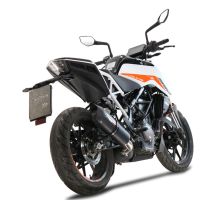 GPR exhaust compatible with  Ktm Duke 125 2021-2023, Furore Evo4 Nero, Homologated legal slip-on exhaust including removable db killer and link pipe 