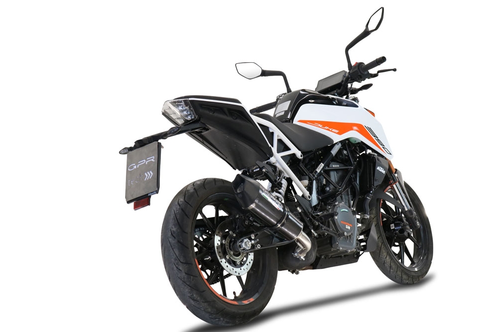 GPR exhaust compatible with  Ktm Duke 250 2021-2023, GP Evo4 Poppy, Homologated legal slip-on exhaust including removable db killer and link pipe 