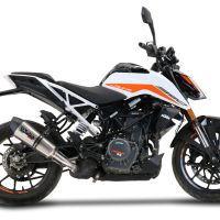 GPR exhaust compatible with  Ktm Duke 125 2021-2023, GP Evo4 Titanium, Homologated legal slip-on exhaust including removable db killer and link pipe 