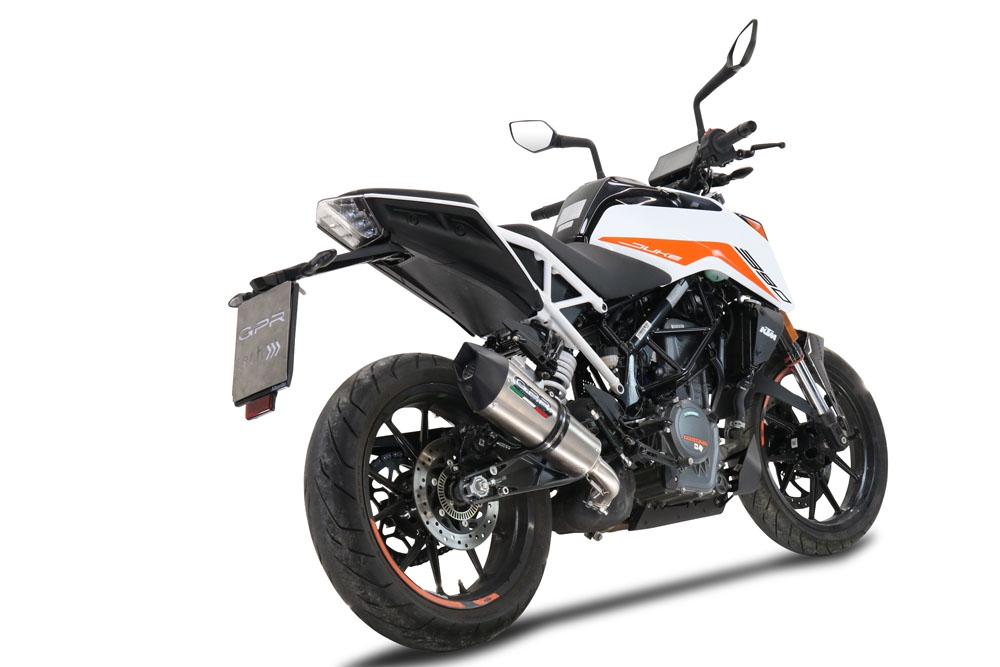 GPR exhaust compatible with  Ktm Duke 125 2021-2023, GP Evo4 Titanium, Homologated legal slip-on exhaust including removable db killer and link pipe 