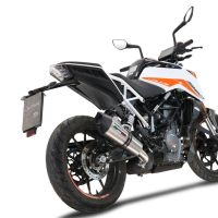 GPR exhaust compatible with  Ktm Duke 125 2021-2023, GP Evo4 Titanium, Homologated legal slip-on exhaust including removable db killer and link pipe 