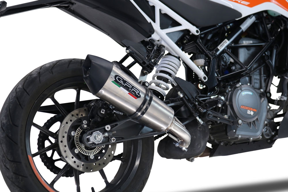 GPR exhaust compatible with  Ktm Duke 125 2021-2023, GP Evo4 Titanium, Homologated legal slip-on exhaust including removable db killer and link pipe 