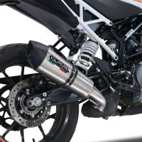 GPR exhaust compatible with  Ktm Duke 125 2021-2023, GP Evo4 Titanium, Homologated legal slip-on exhaust including removable db killer and link pipe 