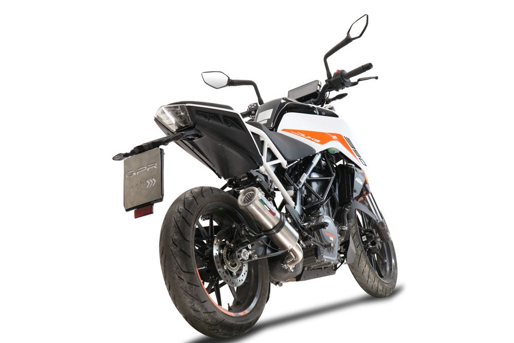 GPR exhaust compatible with  Ktm Duke 390 2021-2024, M3 Inox , Homologated legal slip-on exhaust including removable db killer and link pipe 