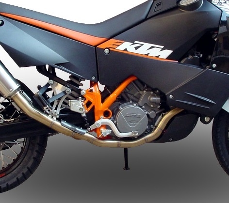 GPR exhaust compatible with  Ktm Lc8 990 Adventure - R - DAKAR  2006-2014, Dual Poppy, Homologated legal full system exhaust, including removable db killer 