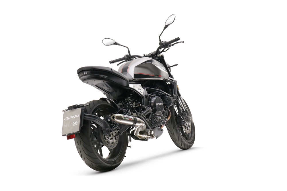 GPR exhaust compatible with  Moto Morini Seiemmezzo Str 2022-2024, Deeptone Inox, Slip-on exhaust legal for UK and non-EU markets including link pipe and removable db killer 