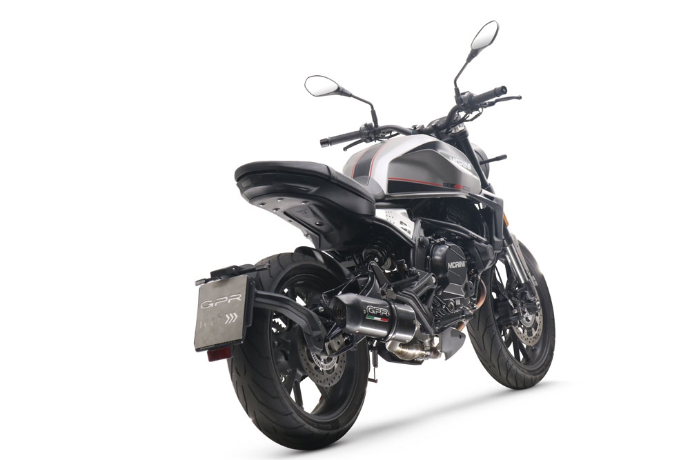 GPR exhaust compatible with  Moto Morini Seiemmezzo Str 2022-2024, Furore Evo4 Nero, Homologated legal Mid-full system exhaust, including removable db killer and catalyst  