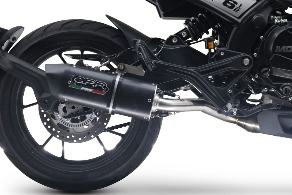 GPR exhaust compatible with  Moto Morini Seiemmezzo Str 2022-2024, Furore Evo4 Nero, Homologated legal Mid-full system exhaust, including removable db killer and catalyst  