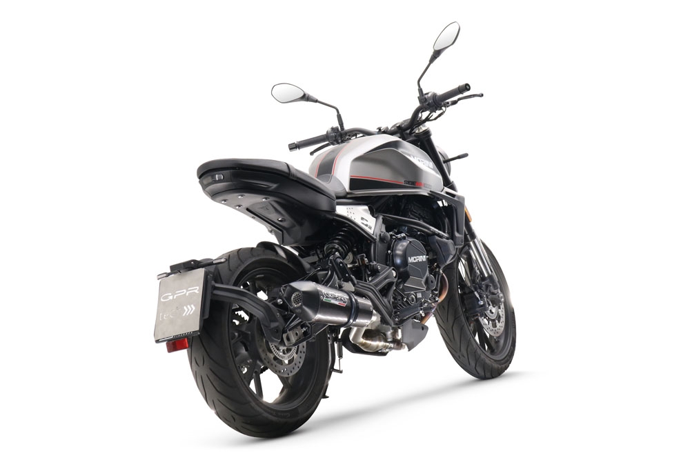 GPR exhaust compatible with  Moto Morini Seiemmezzo Str 2022-2024, GP Evo4 Poppy, Homologated legal Mid-full system exhaust, including removable db killer and catalyst  