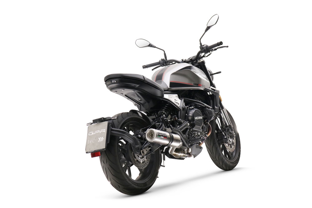 GPR exhaust compatible with  Moto Morini Seiemmezzo Scr 2022-2024, M3 Inox , Homologated legal Mid-full system exhaust, including removable db killer and catalyst  