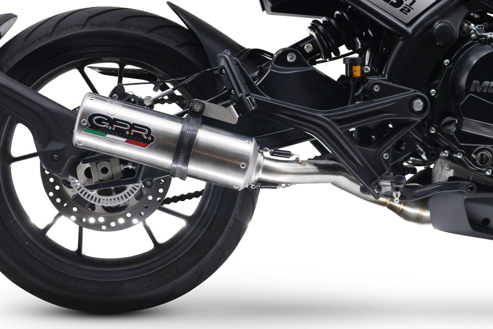 GPR exhaust compatible with  Moto Morini Seiemmezzo Scr 2022-2024, M3 Inox , Homologated legal Mid-full system exhaust, including removable db killer and catalyst  